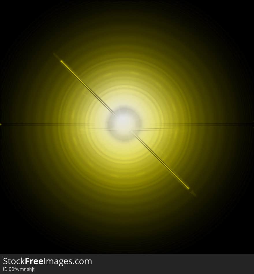 A computer generated solar object with black background