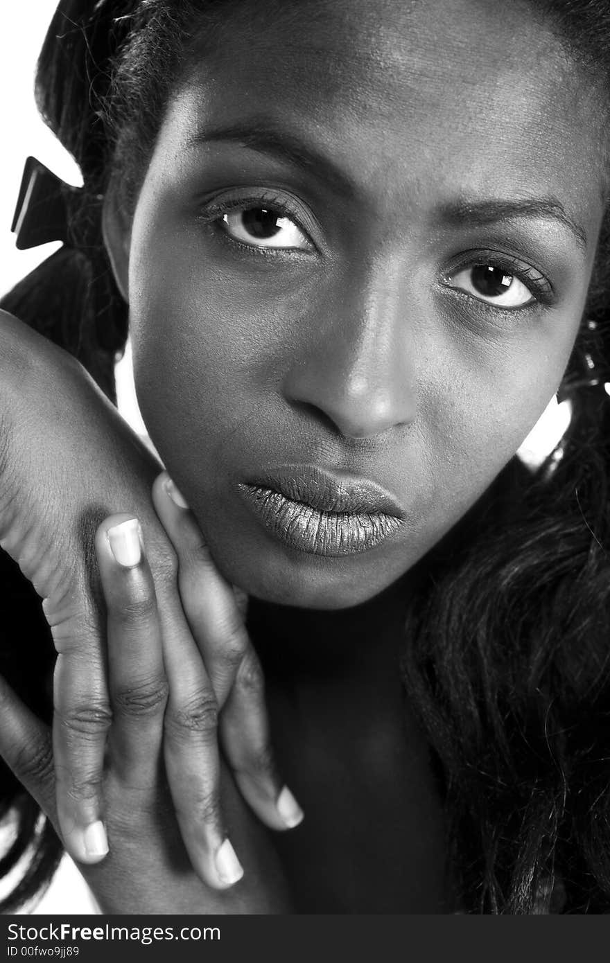 A african woman model portrait taken in the studio. A african woman model portrait taken in the studio