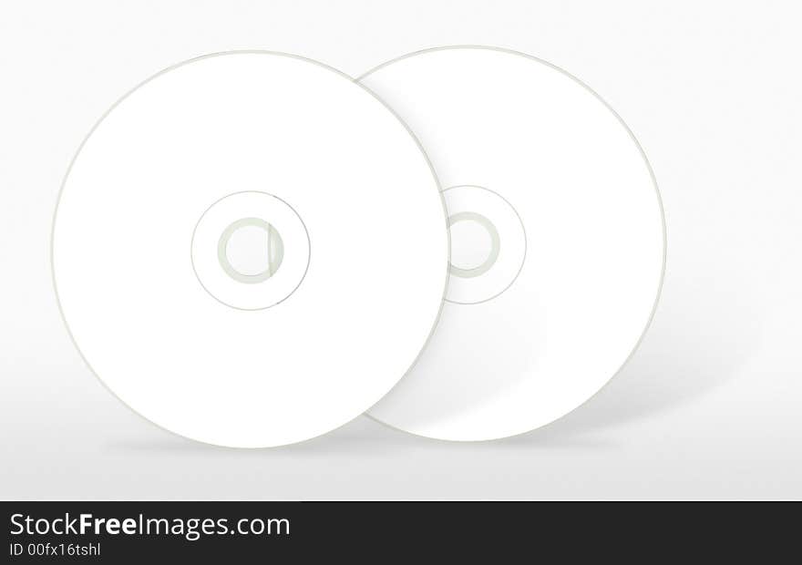 Two blank compact disc. (with clipping path). Two blank compact disc. (with clipping path)