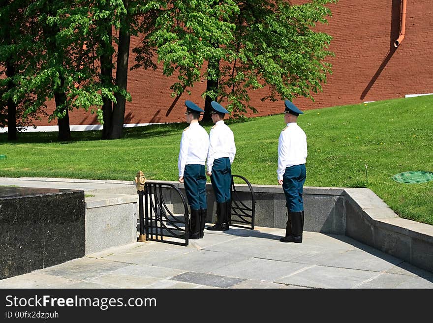 Guards of honour in Moscow Kremlin, Russia