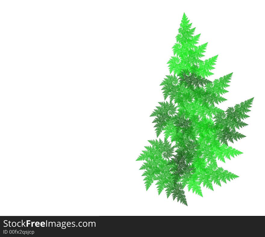 Isolated high res fractal, abstrat tree, plenty of copy space at left side. Isolated high res fractal, abstrat tree, plenty of copy space at left side