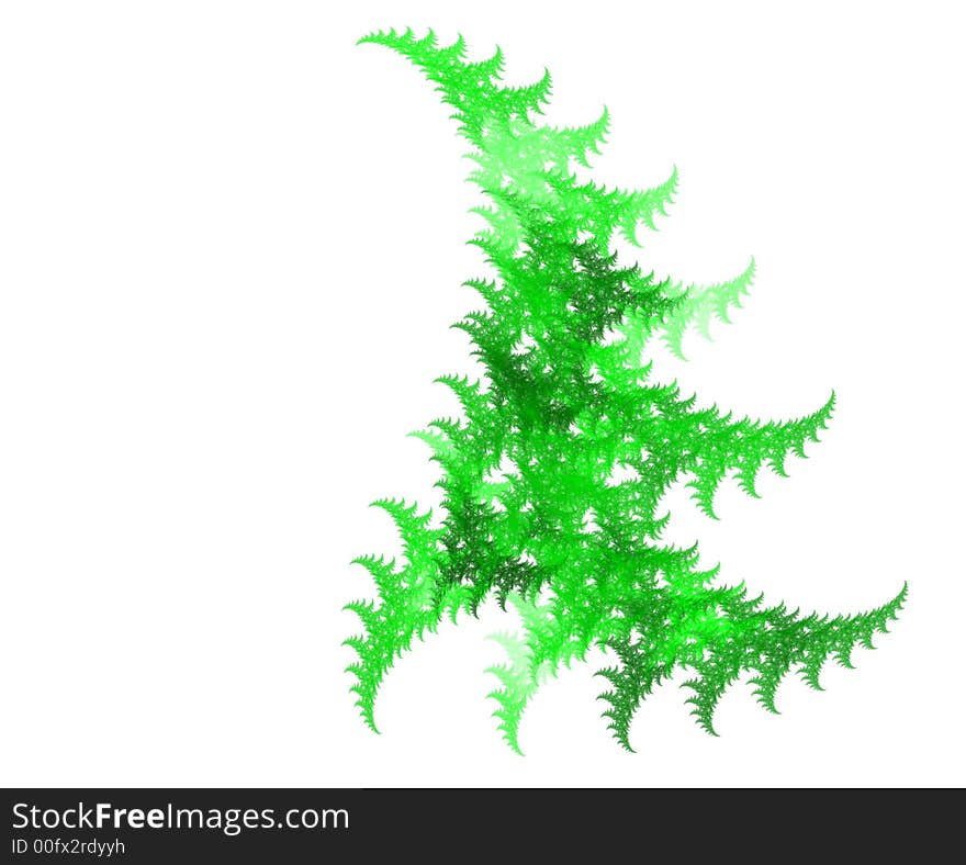 Isolated high res fractal, abstrat tree, plenty of copy space at left side. Isolated high res fractal, abstrat tree, plenty of copy space at left side