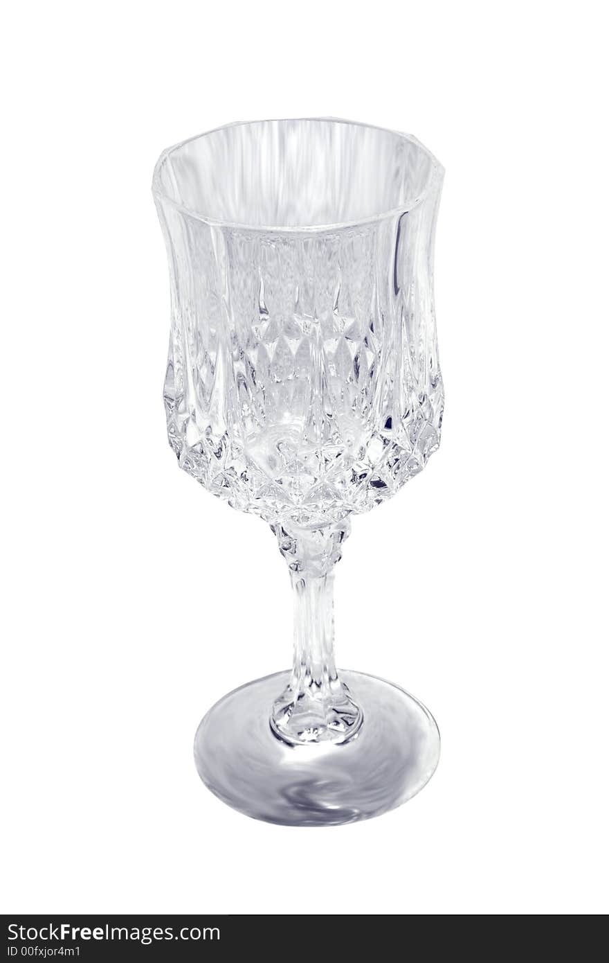 An empty water glass isolated over white