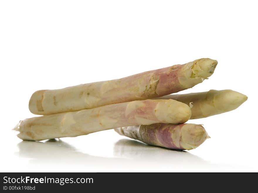 White asparagus isolated over white background