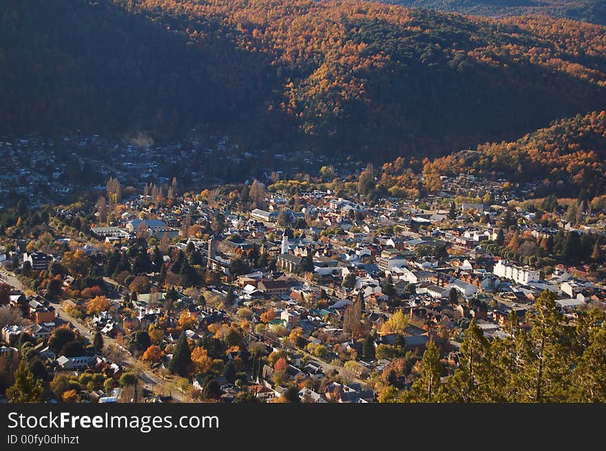 Overview Of Mountain Town