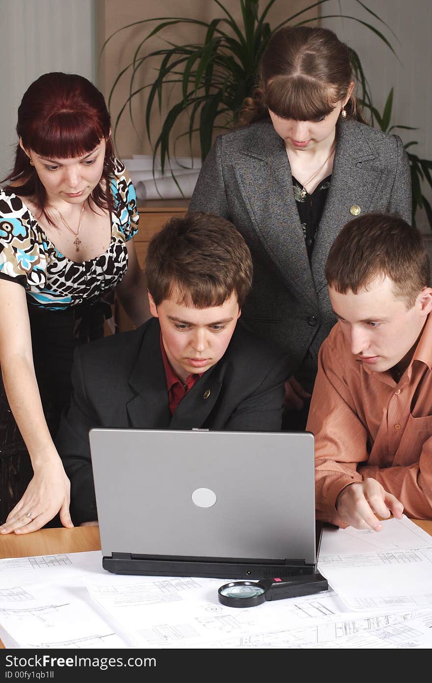 Group of business people working together in the office. Group of business people working together in the office.