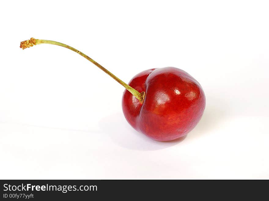 Single red cherry