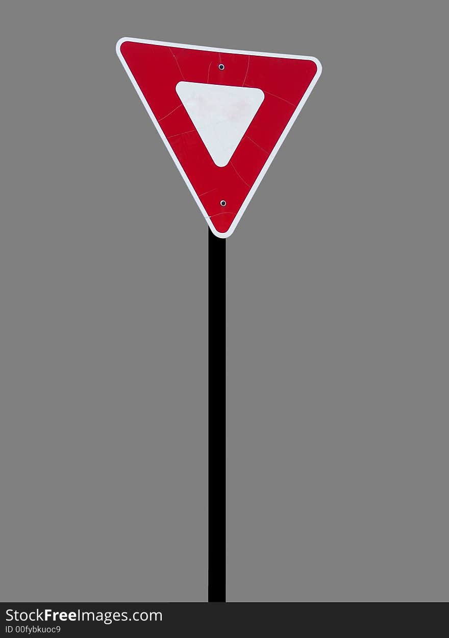 Blank Triangle Street Sign