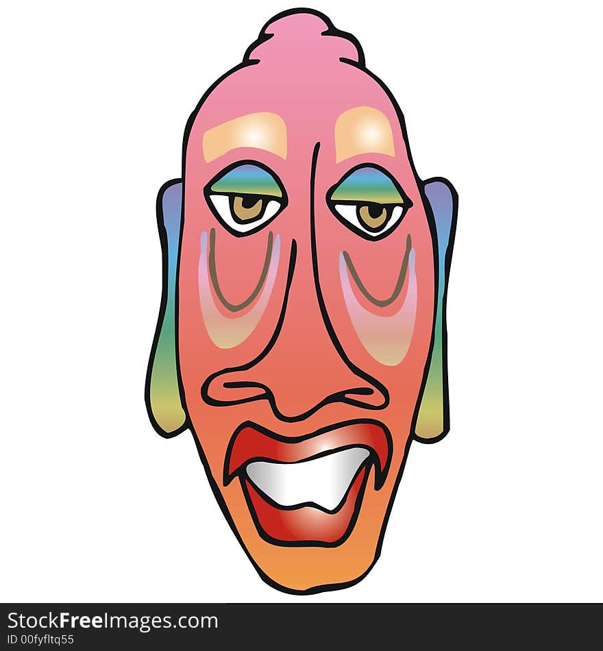 Art illustration of a mask, or some african face, or a wizard. Art illustration of a mask, or some african face, or a wizard