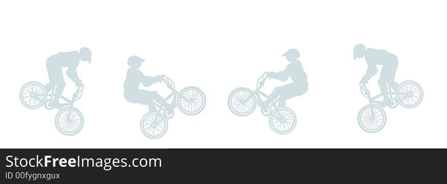 An abstract illustration, figured driving on bicycles a background for the text or a poster. An abstract illustration, figured driving on bicycles a background for the text or a poster.