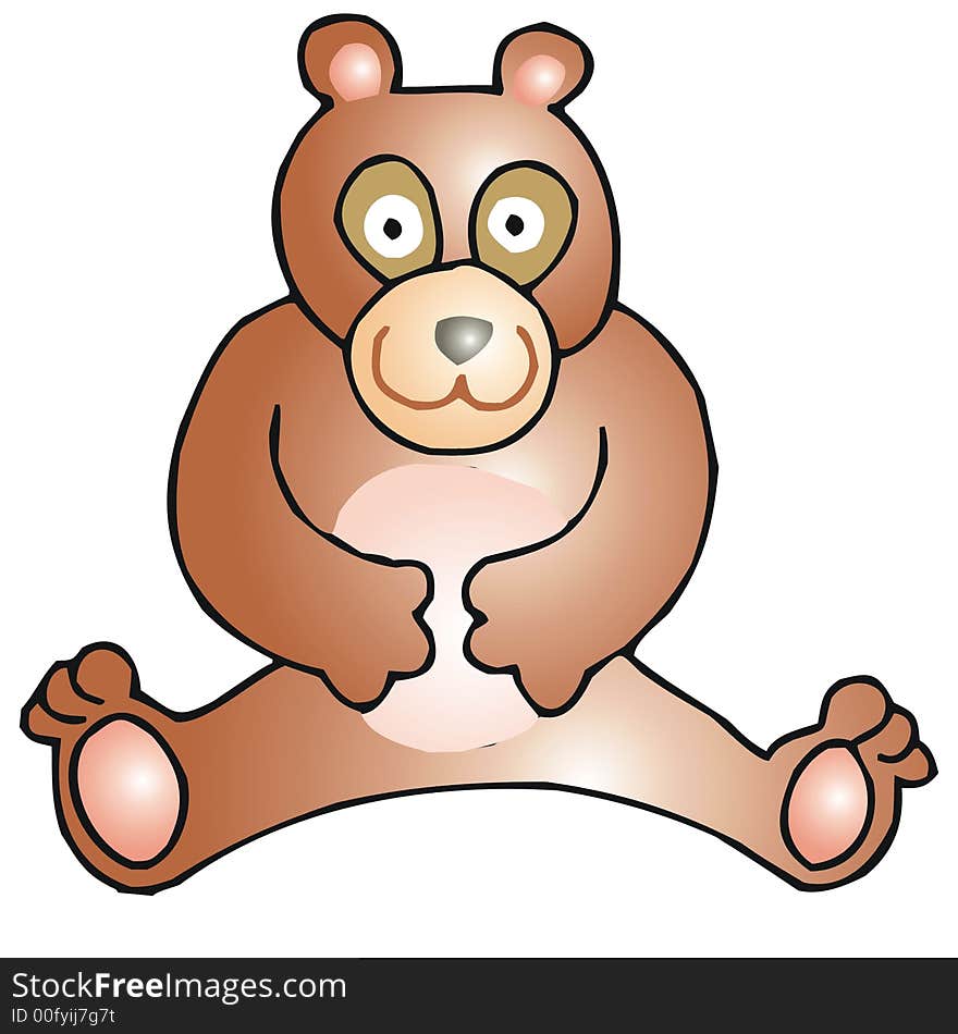 Cartoon illustration of a brown bear