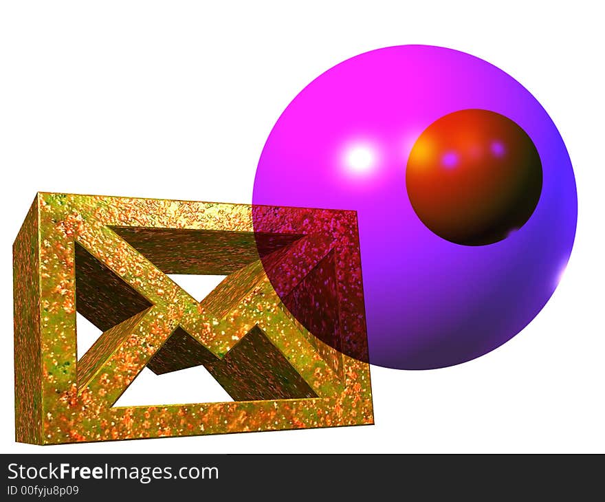 Colored balls and mail symbol