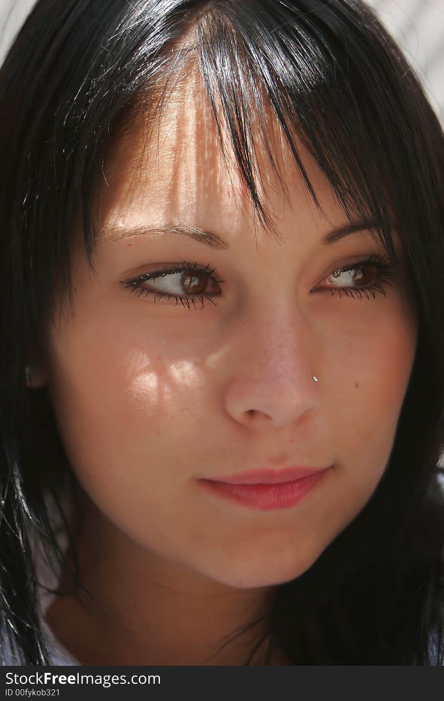 Portrait of a girl with brown hair. Portrait of a girl with brown hair