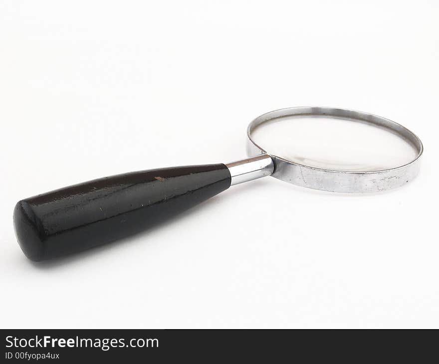 Isolated photo of magnifying glass.