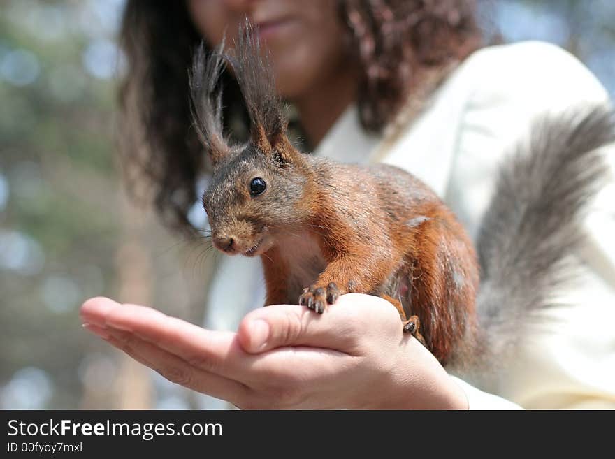 Women with squirrel