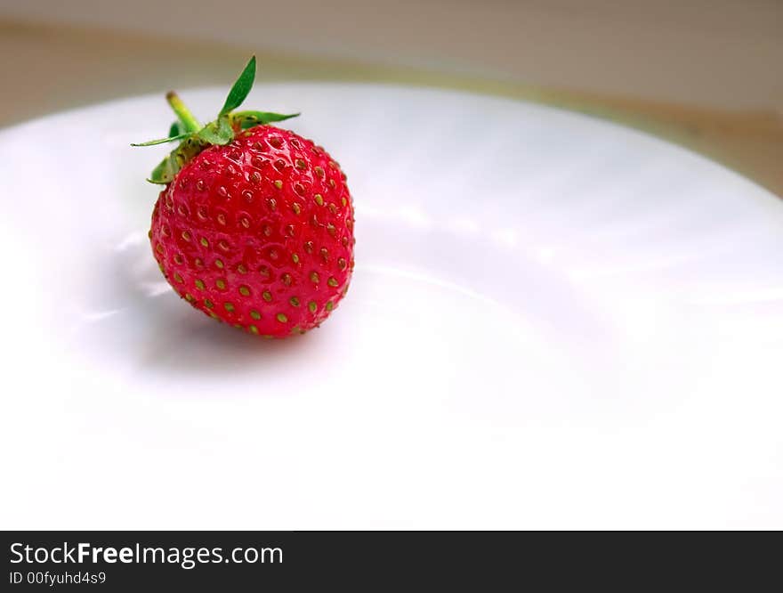 Very delicious and fresh strawberry on a white plate