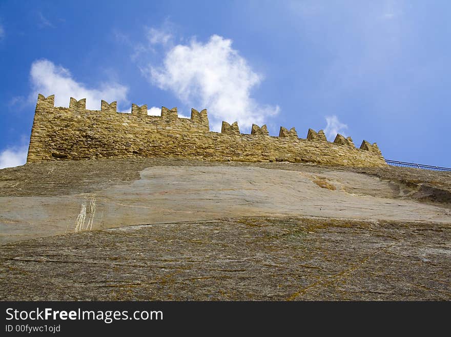 Sperlinga medieval castle, visible the loopholes on the wall.