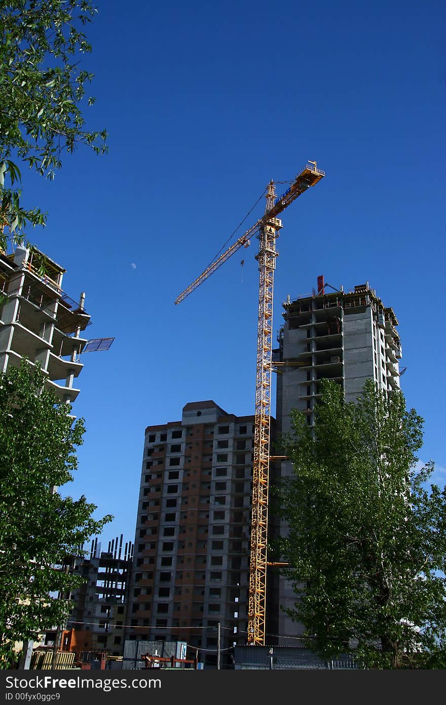 Construction of new residential area in city centre of Chelyabinsk in Urals Mountains in Russia. Construction of new residential area in city centre of Chelyabinsk in Urals Mountains in Russia.