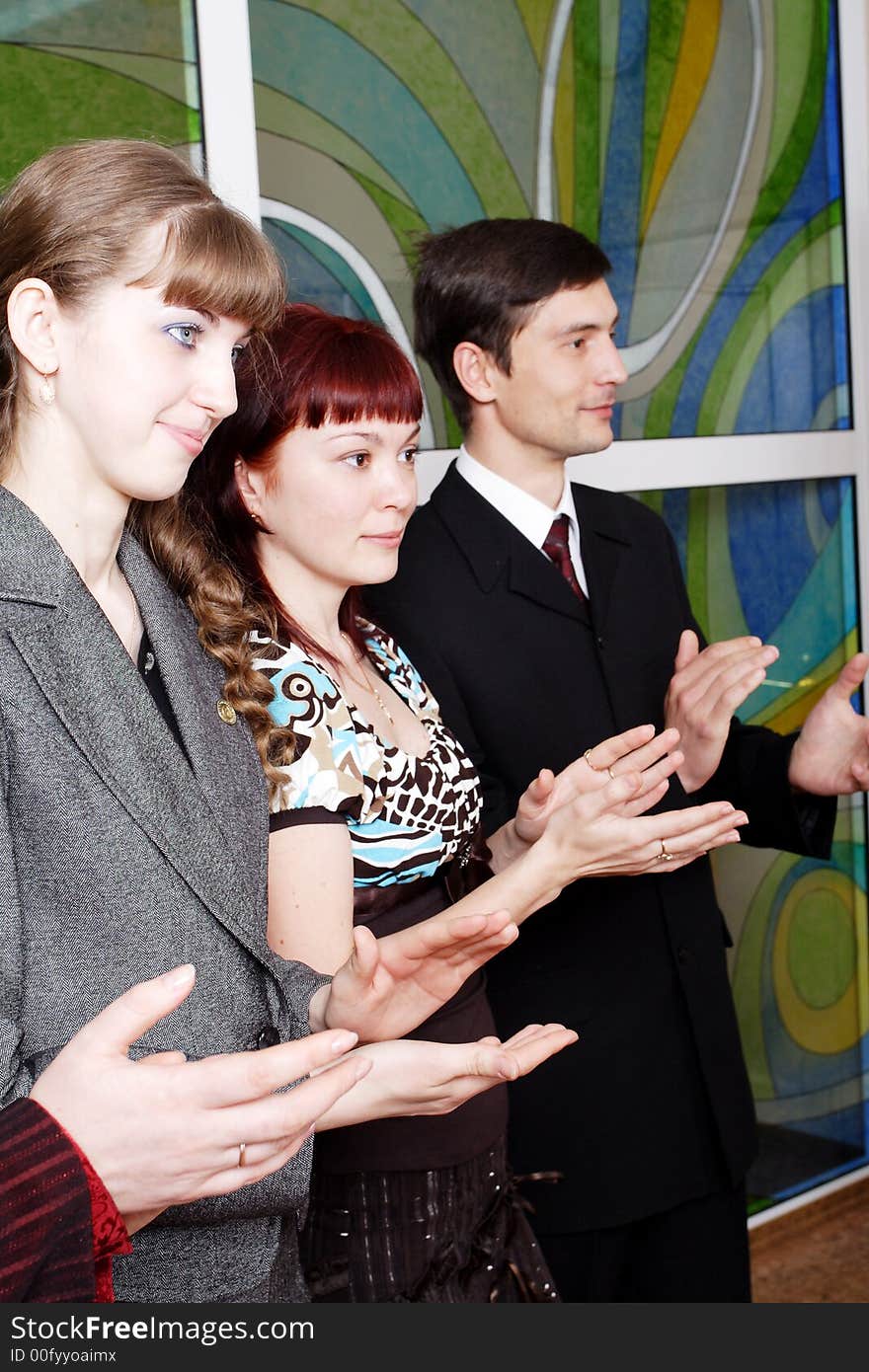 Group of business people working together in the office. Group of business people working together in the office.