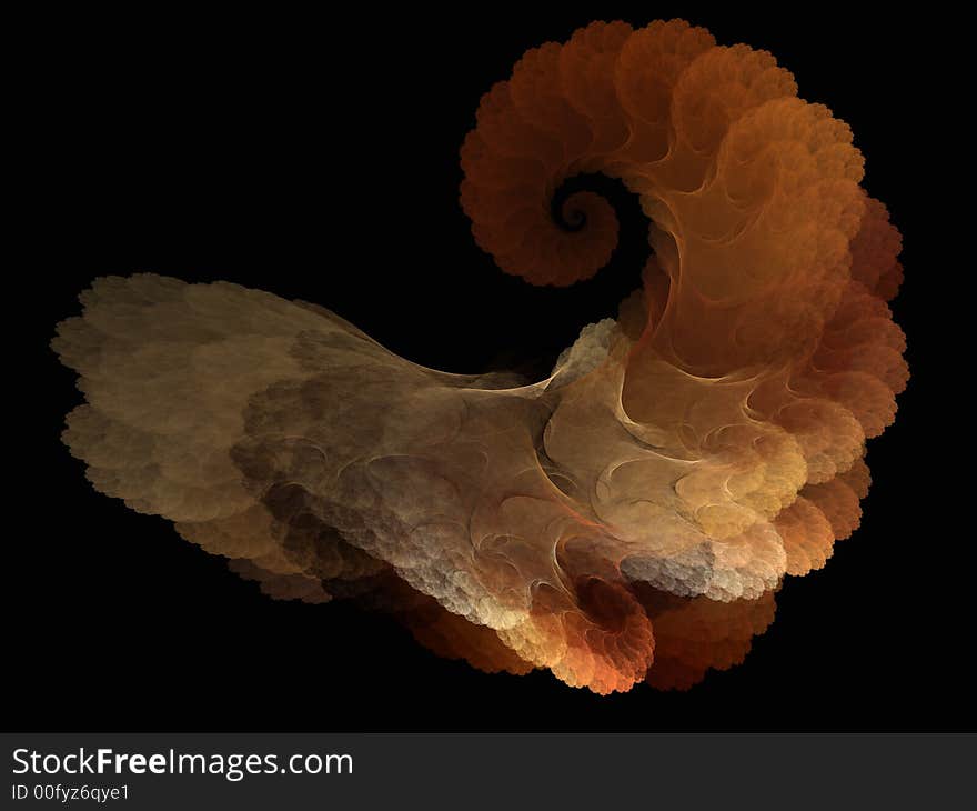 Sand spiral shell is a complex computer generated image for a elegant background or complex hitech design