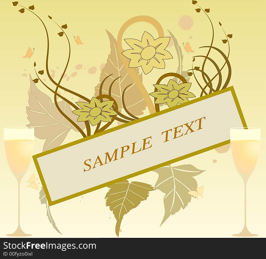 Vector Floral grunge with frame