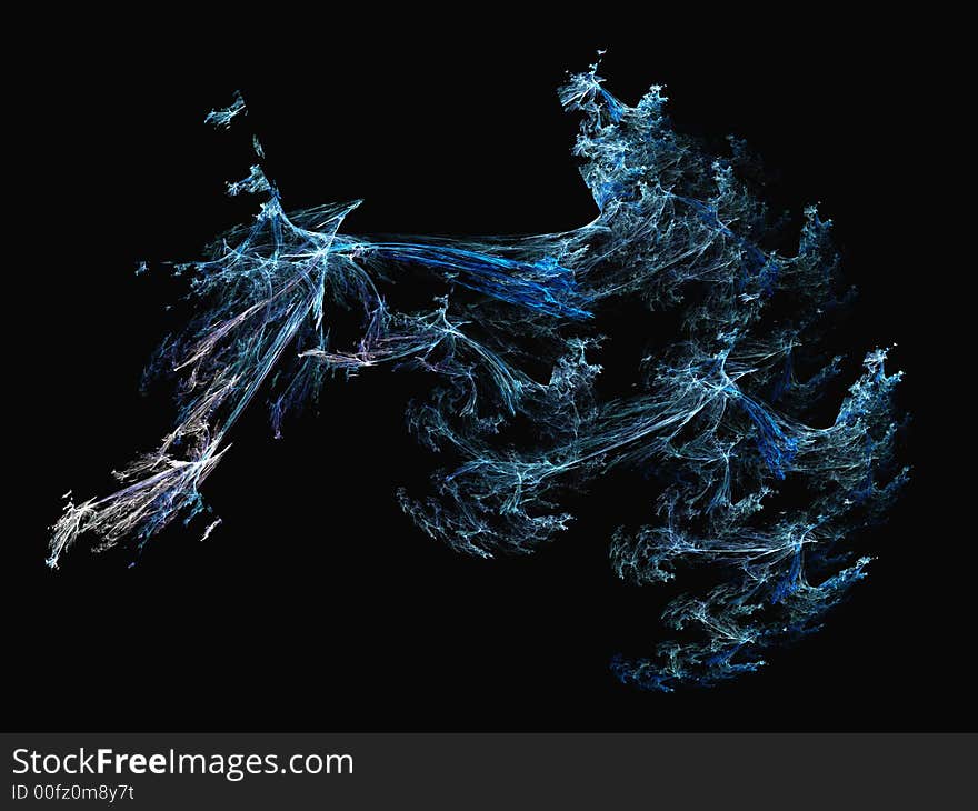 Blue Fractures is a complex computer generated image for a elegant background or complex hitech design