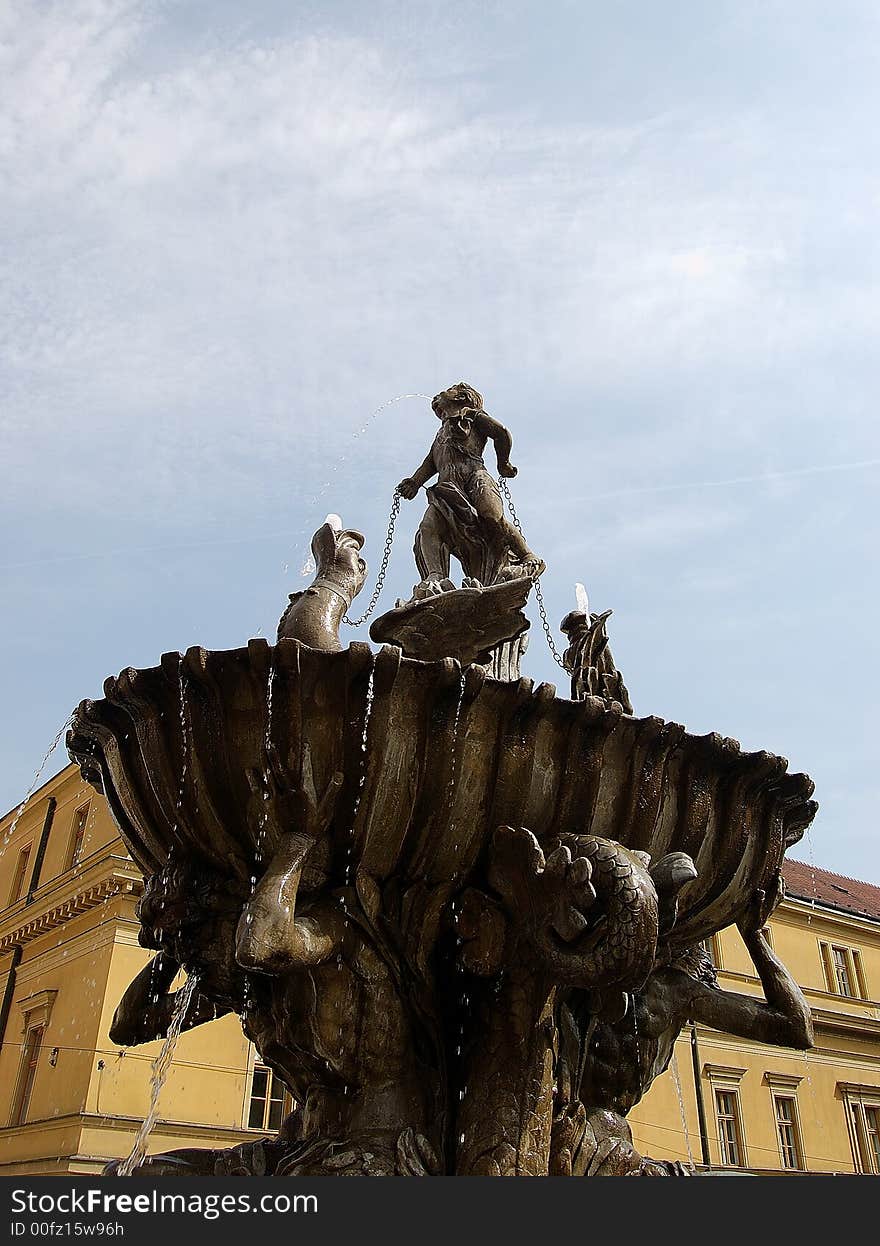 Detail The Triton Fountain is the dominant  Square in Olomouc.