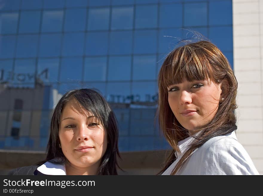 Portrait of two young women