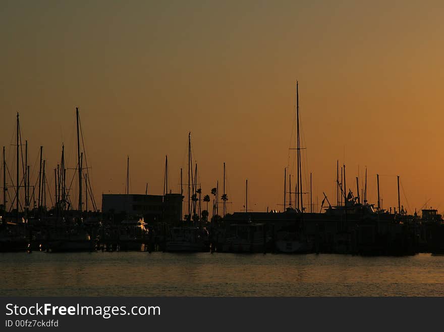 Sunset along the water