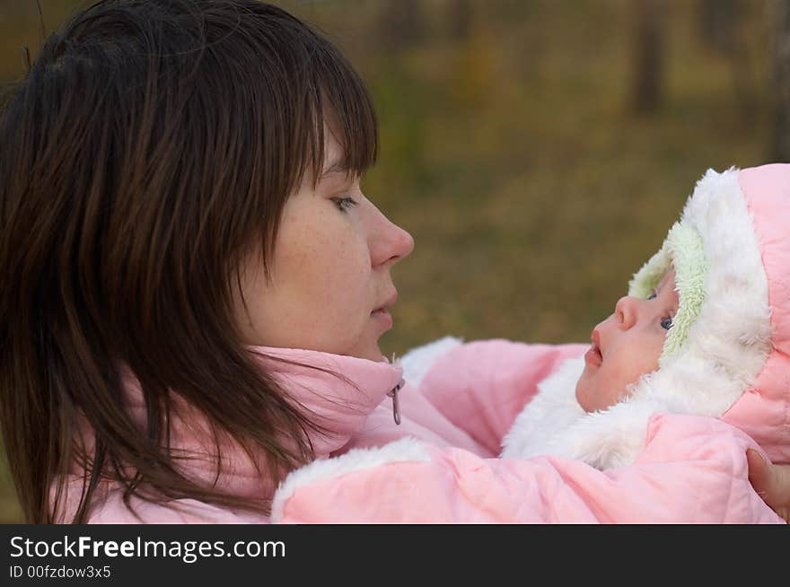 My wife and child go for a walk in park of city of Omsk. My wife and child go for a walk in park of city of Omsk