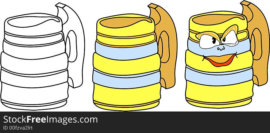 Beer Mug In Yellow Colors