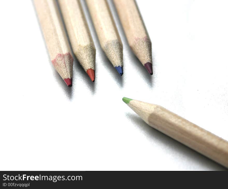 Coloured pencils.