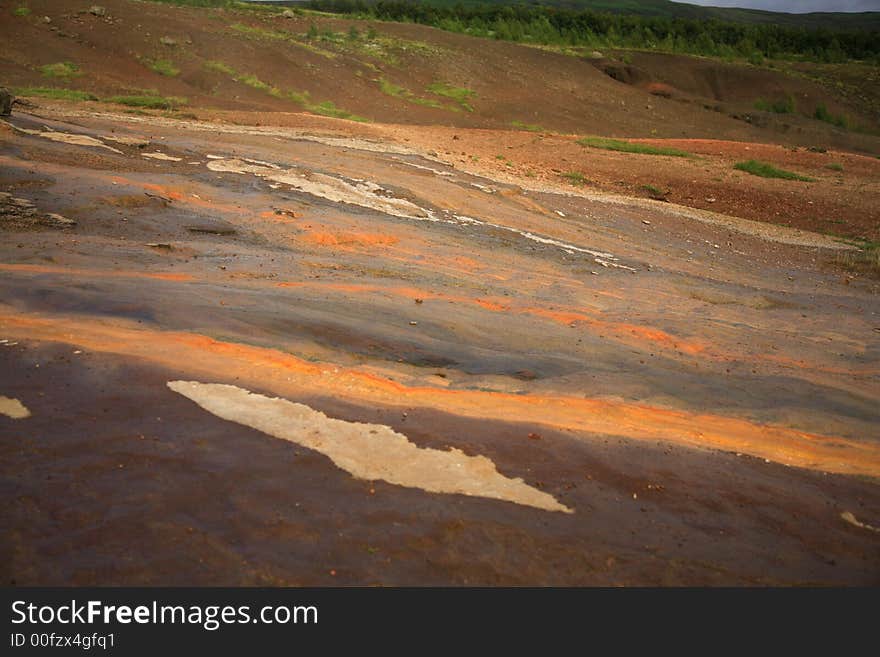 Coloured Geothermal Landscape