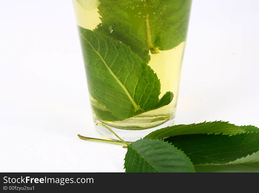 Cold tea with mint, ice, lemon. Cold tea with mint, ice, lemon