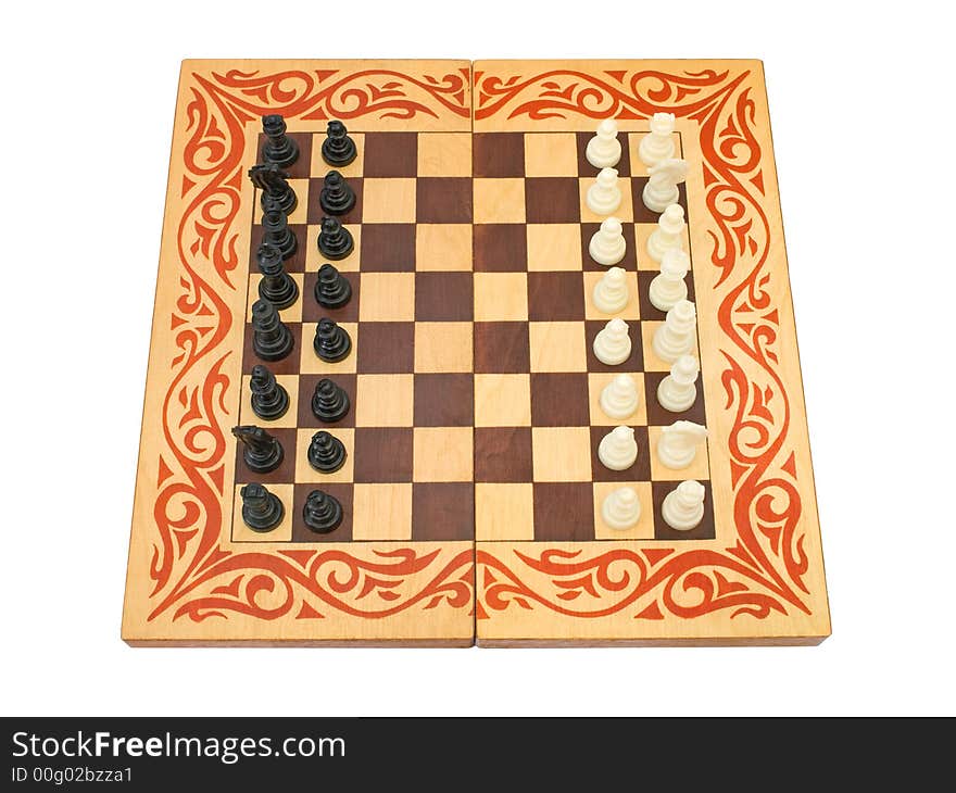 Chess board, isolated on white background