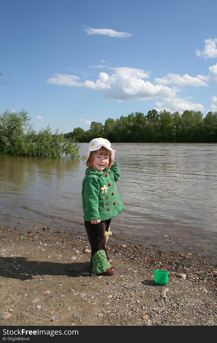 The girl ashore of river