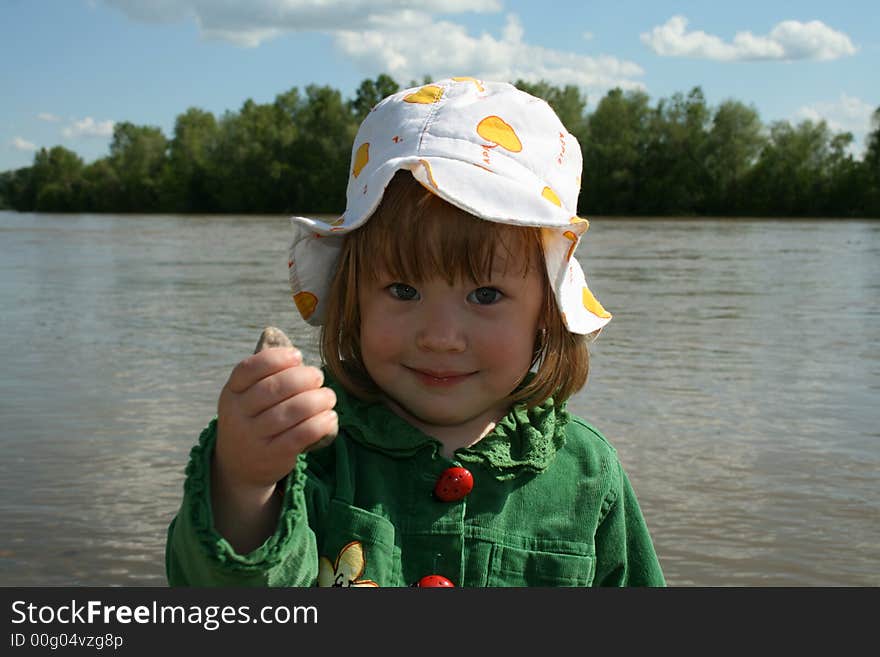 The girl ashore of river