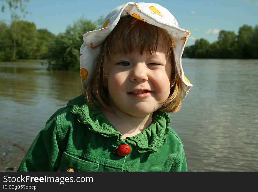 The girl ashore of river