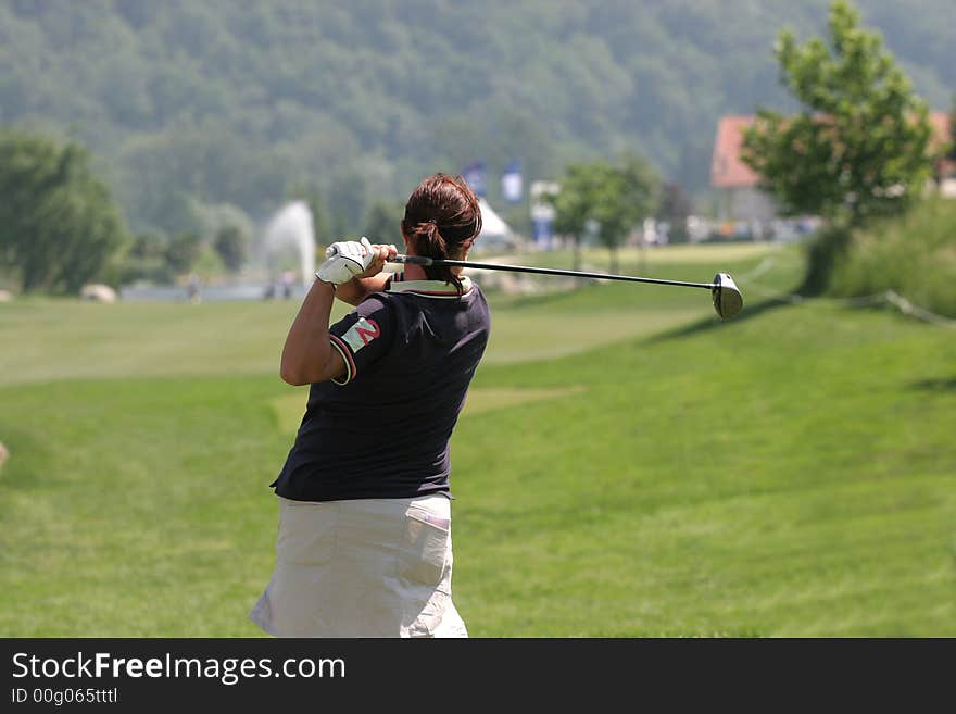 Lady golf swing