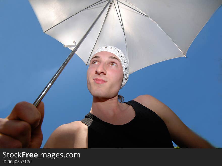 Guy with  umbrella