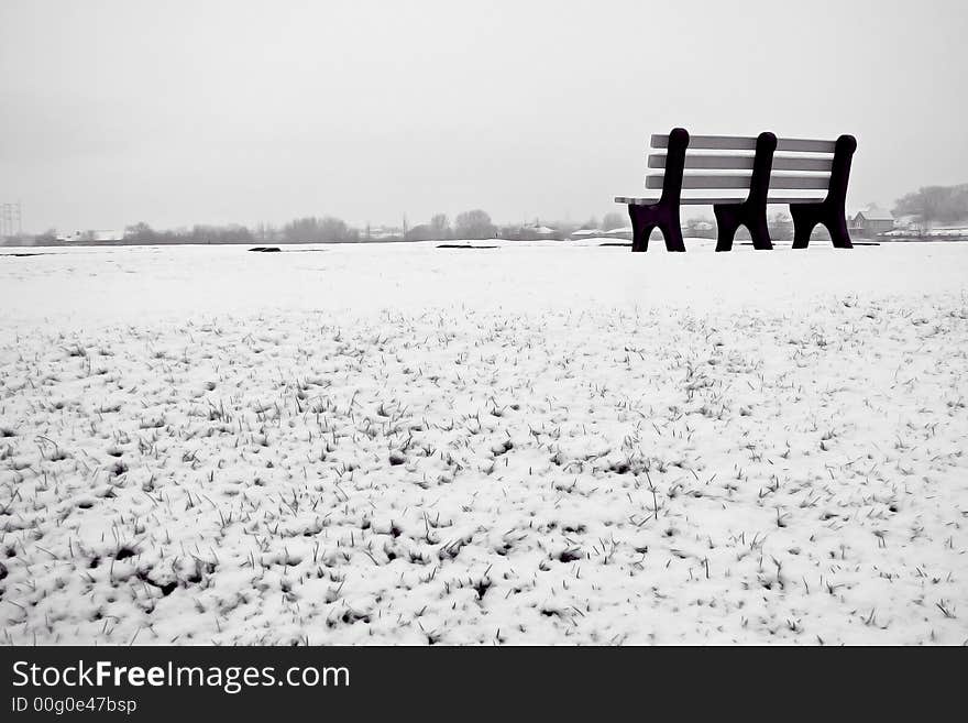 Snowy bench