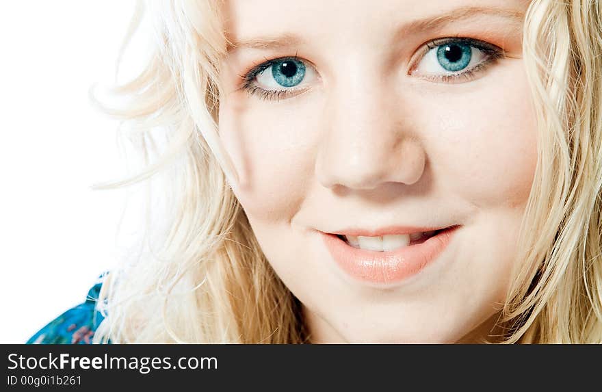 A beauty portrait taken from a beauty woman model in the studio. A beauty portrait taken from a beauty woman model in the studio