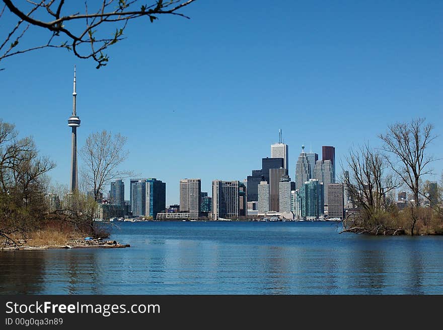 Spring View to the Toronto city from the centre island. Spring View to the Toronto city from the centre island