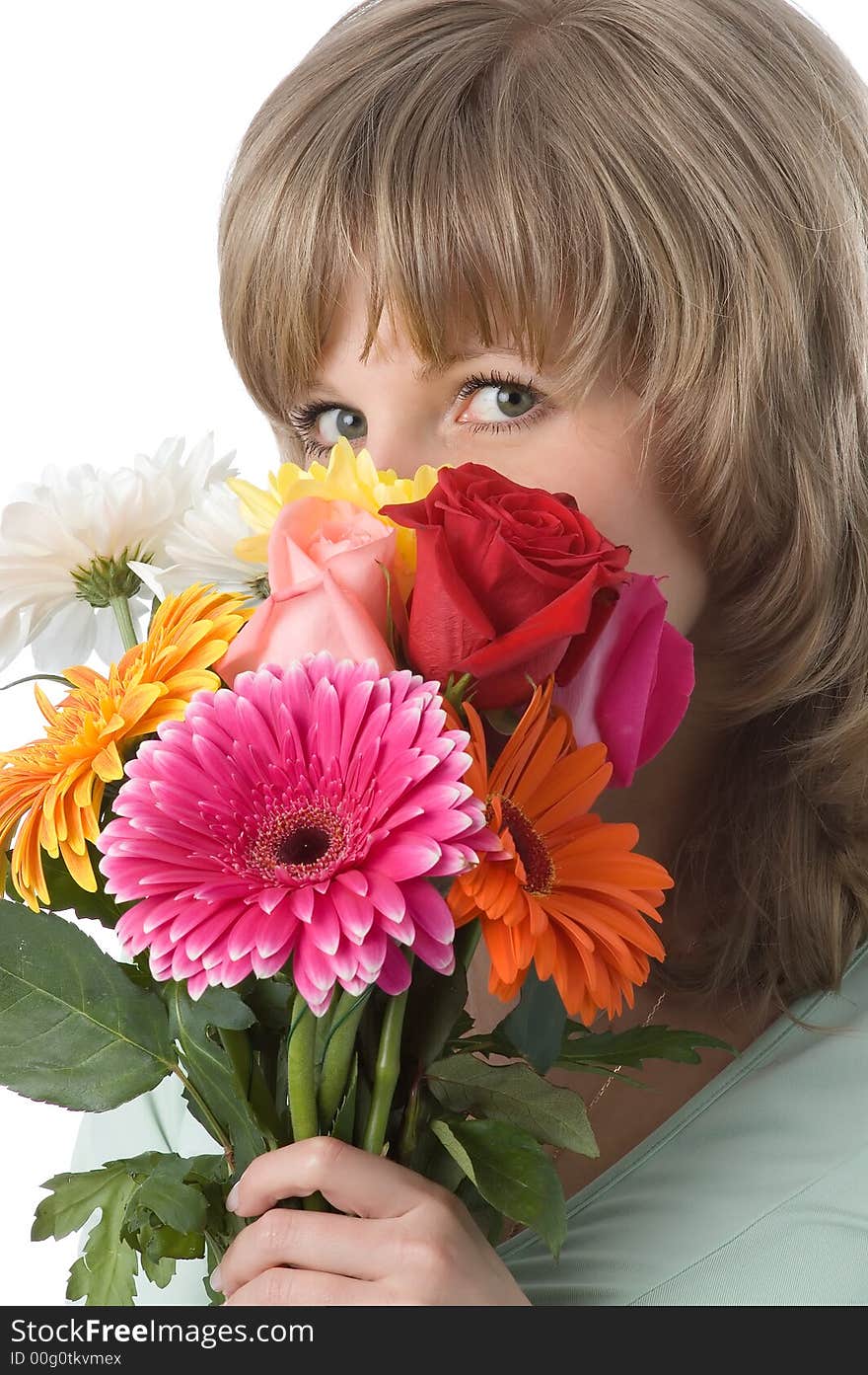 The Girl And Flowers