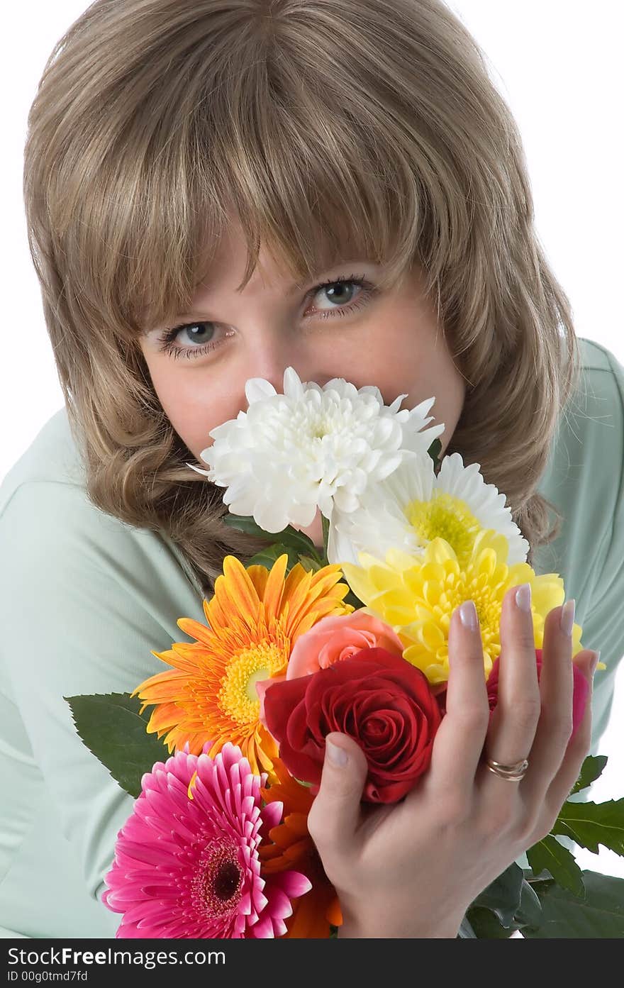 The Girl And Flowers