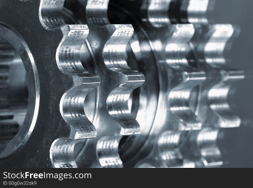 Gears and cogs in close-ups