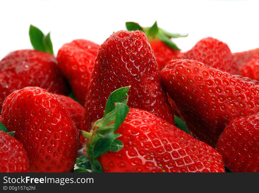 Macro shoot of strawberry background on white. Macro shoot of strawberry background on white