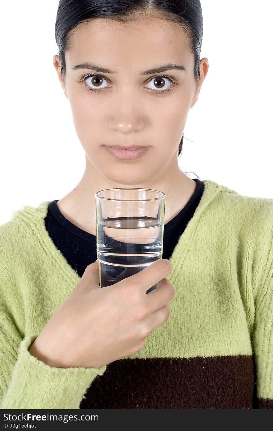 Girl With Glass Of Water