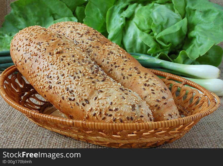 Two baked corns and lettuce. Two baked corns and lettuce.