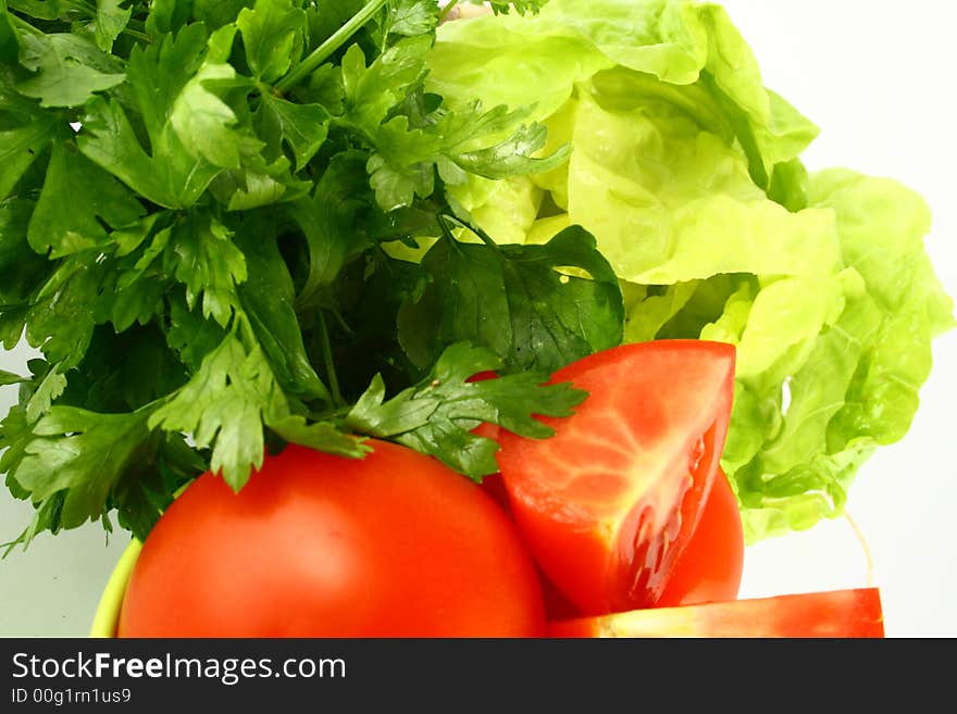 Salat tomato-red tomato,green salat